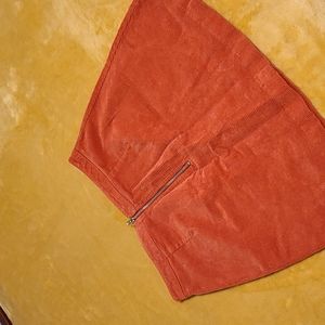 Orange velvet skirt